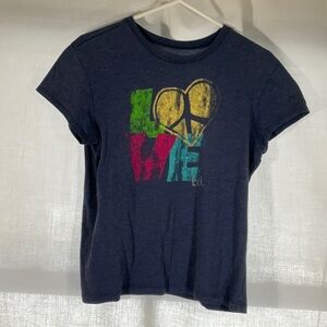 Colorful Peace Sign T-Shirt-Juniors Medium